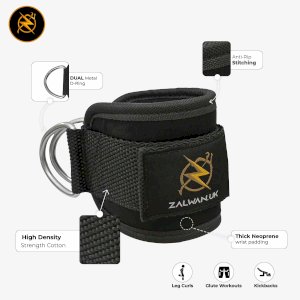 WEIGHTLIFTING ANKLE D-RING PULLY CABLE ATTACHMENT GYM HEAVY DUTY LEG STRAP